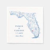 Elegant Naples Florida Map Wedding Serviette (Vorderseite)