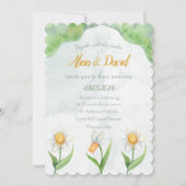 Elegant Narcissus Blume Einladung Hochzeit (Vorderseite)