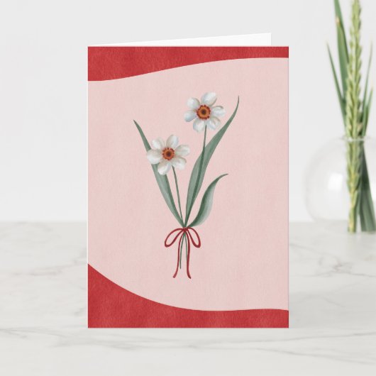 Elegant Narcissus Flower Watercolor Holiday Card  Karte (Vorderseite)