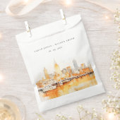Elegant Nashville City Skyline Watercolor Wedding Geschenktütchen (Ausgeschnitten)