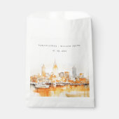 Elegant Nashville City Skyline Watercolor Wedding Geschenktütchen (Vorderseite)