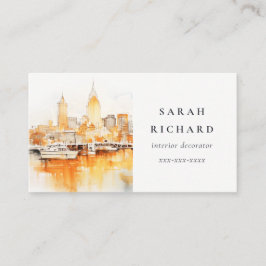 Elegant Nashville Tennessee Skyline Watercolor Visitenkarte