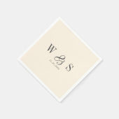 Elegant natural cream initial wedding couples serviette (Ecke)