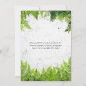 Elegant Natural Ferns Romantische Blätter Hochzeit Einladung (Rückseite)
