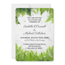 Elegant Natural Ferns Romantische Blätter Hochzeit