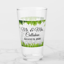 Elegant Natural Ferns Romantische Blätter Hochzeit Glas