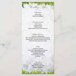 Elegant Natural Ferns Romantische Blätter Hochzeit Menükarte
