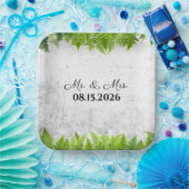 Elegant Natural Ferns Romantische Blätter Hochzeit Pappteller (Party)