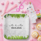 Elegant Natural Ferns Romantische Blätter Hochzeit Pappteller (Party)