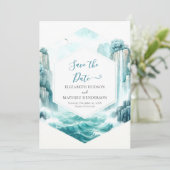 Elegant Nature Nautical Wedding Save The Date (Stehend Vorderseite)