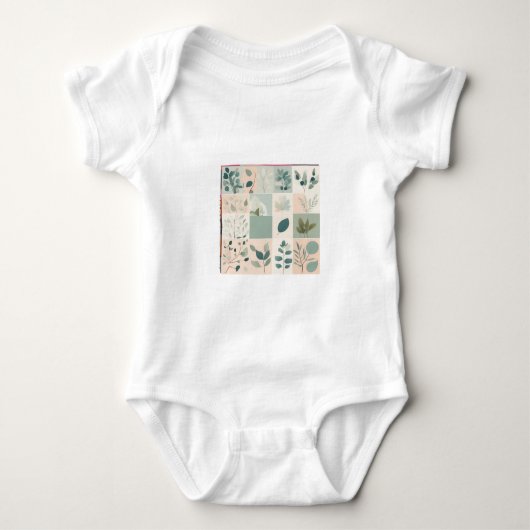 Elegant Nature Patchwork Baby Strampler (Vorderseite)