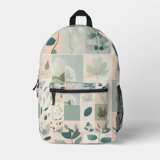 Elegant Nature Patchwork Bedruckter Rucksack (Vorderseite)