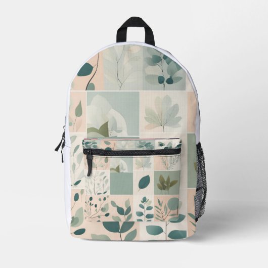 Elegant Nature Patchwork Bedruckter Rucksack (Vorderseite)