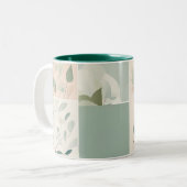 Elegant Nature Patchwork Zweifarbige Tasse (Vorderseite Links)