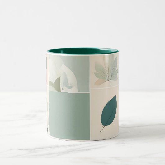 Elegant Nature Patchwork Zweifarbige Tasse (Mittel)