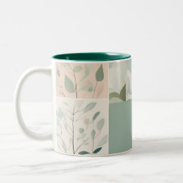 Elegant Nature Patchwork Zweifarbige Tasse