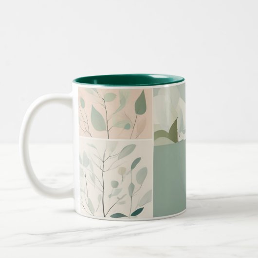 Elegant Nature Patchwork Zweifarbige Tasse (Links)