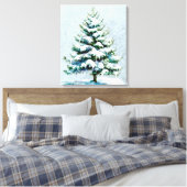 Elegant Nature Snowy Spruce Wall hängen Leinwanddruck (Insitu (Schlafzimmer))