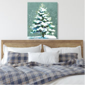 Elegant Nature Snowy Spruce Wall hängen Leinwanddruck (Insitu (Schlafzimmer))