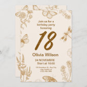 Elegant Nature Themed Birthday Einladung (Vorne/Hinten)