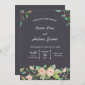 Elegant & natürlich grüne Blüten und botanisch Einladung (Vorne/Hinten)