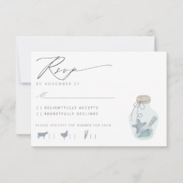 Elegant Nautical Beach Seashell Wedding RSVP