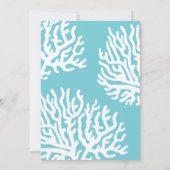 Elegant Nautical Beach White Sea Coral Wedding Einladung (Rückseite)