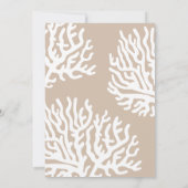 Elegant Nautical Beach White Sea Coral Wedding Einladung (Rückseite)