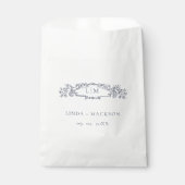 Elegant Nautical botanical Wappen Monogramm Hochze Geschenktütchen (Vorderseite)