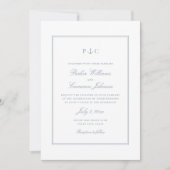 Elegant Nautical Dusty Blue Anchor Wedding Einladung (Vorderseite)