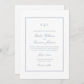 Elegant Nautical Dusty Blue Anchor Wedding Einladung (Vorne/Hinten)