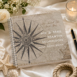 Elegant Nautical Ivory Wedding Guest Book Notizblock