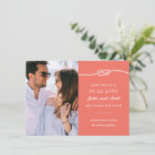 Elegant Nautical Knot Save the Date (Stehend Vorderseite)