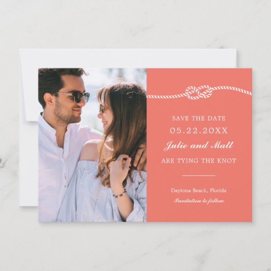 Elegant Nautical Knot Save the Date (Vorderseite)