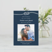 Elegant Nautical Knot Save the Date (Stehend Vorderseite)