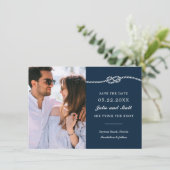 Elegant Nautical Knot Save the Date (Stehend Vorderseite)