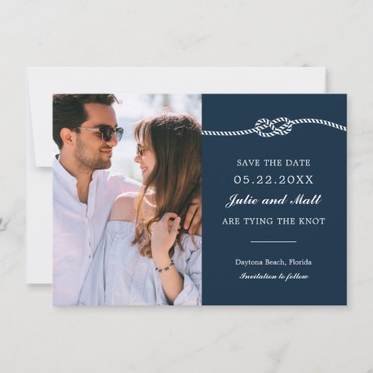 Elegant Nautical Knot Save the Date (Vorderseite)
