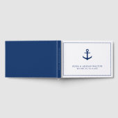 Elegant Nautical Navy Blue White Anchor Hochzeit Gästebuch (Voll)