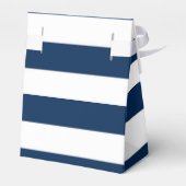 Elegant Nautical Navy Blue White Wedding Geschenk Geschenkschachtel (Rückseite)