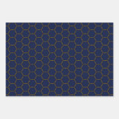 Elegant Nautical Navy & Gold Geschenkpapier Set (Vorderseite 2)