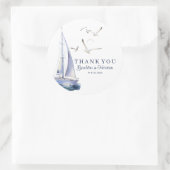 Elegant Nautical Sailing Wedding Danke Sticker (Tasche)