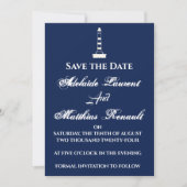 Elegant Nautical Save the Date - Navy Blue, Einladung (Vorderseite)