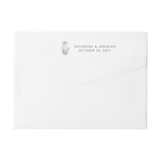 Elegant Nautical Seashell Moderne Hochzeit (Rückseite)