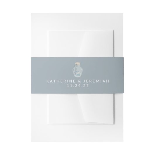 Elegant Nautical Seashell Moderne Hochzeit Einladungsbanderole (Vorderseite Beispiel)
