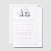 Elegant Nautical Ship Illustration formale Hochzei Pergament Einladungen (Versetzt)