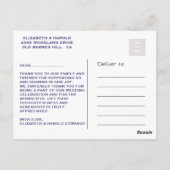 Elegant Nautical Wedding Danke Postcard Postkarte (Rückseite)