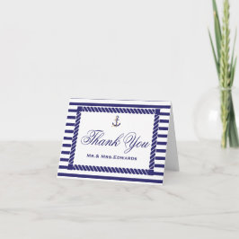 Elegant Nautical Wedding Dankeschön Note Card Dankeskarte
