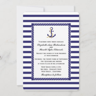 Elegant Nautical Wedding Einladung