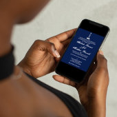 Elegant Nautical Wedding Lighthouse - Navy Blue, Einladung