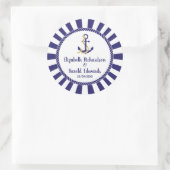 Elegant Nautical Wedding Navy Anchor Runder Aufkleber (Tasche)